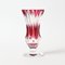 Vase en Verre Cranberry Taillé à la Main par Val Saint Lambert, 1950s 2