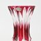 Hand-Cut Cranberry Glass Vase by Val Saint Lambert, 1950s 5