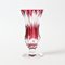 Hand-Cut Cranberry Glass Vase by Val Saint Lambert, 1950s 1