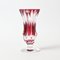 Hand-Cut Cranberry Glass Vase by Val Saint Lambert, 1950s 3