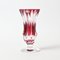 Hand-Cut Cranberry Glass Vase by Val Saint Lambert, 1950s, Image 3