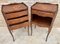 Early 20th Century French Marquetry & Iron Hardware Bedside Tables or Nightstands, Set of 2, Image 9