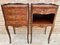 Early 20th Century French Marquetry & Iron Hardware Bedside Tables or Nightstands, Set of 2, Image 4