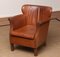 Scandinavian Tan Brown Nailed Leather Club Cigar Chair, Denmark, 1940s 2