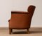 Scandinavian Tan Brown Nailed Leather Club Cigar Chair, Denmark, 1940s 7