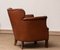 Scandinavian Tan Brown Nailed Leather Club Cigar Chair, Denmark, 1940s 9