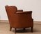 Scandinavian Tan Brown Nailed Leather Club Cigar Chair, Denmark, 1940s, Image 9