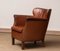 Scandinavian Tan Brown Nailed Leather Club Cigar Chair, Denmark, 1940s 4