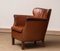 Scandinavian Tan Brown Nailed Leather Club Cigar Chair, Denmark, 1940s, Image 4