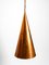 Large Copper Cone Pendant Lamp from Th Valentiner Copenhagen, Denmark, 1960s, Image 17