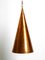 Large Copper Cone Pendant Lamp from Th Valentiner Copenhagen, Denmark, 1960s 18