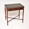 Antique Victorian Leather Top Writing Table Desk, Image 2