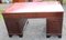 Large Mahogany Pedestal Desk with Red Leather Top, 1960s 2