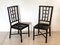 Chaises en Bambou et Chaises en Cuir, 1970s, Set de 2 2