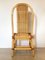 Wicker, Leather, and Bamboo Chairs, 1970s, Set of 2 8
