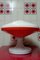 Vintage Space Age Desk Lamp in Red & White 12