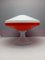 Vintage Space Age Desk Lamp in Red & White 1