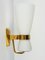 Large Opaline Glass and Brass Sconce 2118 from Stilnovo, 1950s 8