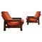 Vintage Brown & Orange Armchairs ,1970s, Set of 2 1