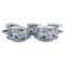 Blaue Geriffelte Kaffeetassen mit Untertassen von Royal Copenhagen, 10er Set 1