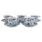 Blue Fluted Half Lace Coffee Cups with Saucers by Royal Copenhagen, Set of 10 1