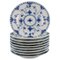 Assiettes Full Lace Bleues en Porcelaine par Royal Copenhagen, Set de 9 1
