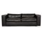 2-Seater Black Leather Sofa from Brühl 1