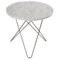 Mini O Table in White Carrara Marble and Steel by OX DENMARQ, Image 1