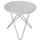 Tavolo Mini O in marmo di Carrara bianco e acciaio di OX DENMARQ, Immagine 1