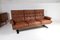 Mid-Century Scandinavian Three Seater Sofa in Brown Patchwork Leather and Suede, 1970s, Image 4