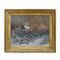 Julius Klever, Winter Landscape, On the Sunset, 1878, Oil on Canvas, Framed, Set of 2, Immagine 1