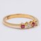 18k Yellow Gold Ring with Rubies and Diamonds 0.10ct, 1970s, Image 2