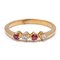 18k Yellow Gold Ring with Rubies and Diamonds 0.10ct, 1970s 1