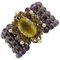 Handcrafted Amethyst Topaz Diamond Ruby Emeralds Sapphire Pearls Gold Silver Bracelet, Image 1