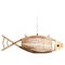 Wooden Fish-Shaped Ceiling Lamp, 1970s, Image 1
