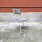 Modern Italian White Metal Grey Leather Dining Chairs by G. Belotti, Alias, 1979, Set of 5 5