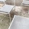 Modern Italian White Metal Grey Leather Dining Chairs by G. Belotti, Alias, 1979, Set of 5 7