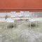 Modern Italian White Metal Grey Leather Dining Chairs by G. Belotti, Alias, 1979, Set of 5 2