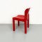 Set of Space Age Italian Red Plastic Chairs by Carlo Bartoli for Kartell, 1970s 8