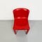 Rote italienische Space Age Stühle aus Kunststoff von Carlo Bartoli für Kartell, 1970er, 2er Set 5