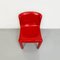 Set of Space Age Italian Red Plastic Chairs by Carlo Bartoli for Kartell, 1970s 5