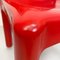 Sillas italianas era espacial de plástico rojo de Carlo Bartoli para Kartell, años 70. Juego de 2, Imagen 12