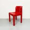 Set of Space Age Italian Red Plastic Chairs by Carlo Bartoli for Kartell, 1970s 6
