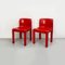 Space Age Italian Red Plastic Chairs by Carlo Bartoli for Kartell, 1970s, Set of 2 2