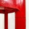 Set of Space Age Italian Red Plastic Chairs by Carlo Bartoli for Kartell, 1970s 14