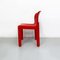 Set of Space Age Italian Red Plastic Chairs by Carlo Bartoli for Kartell, 1970s 7