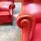 Mid-Century Modern Italian Red Leather Armchairs, 1940s, Set of 2, Image 15