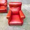 Mid-Century Modern Italian Red Leather Armchairs, 1940s, Set of 2 6