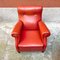 Mid-Century Modern Italian Red Leather Armchairs, 1940s, Set of 2 7
