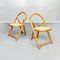 Italienische Mid-Century Arca Stühle aus Holz & Stroh von Sabadin für Crassevig, 1970er, 8er Set 2